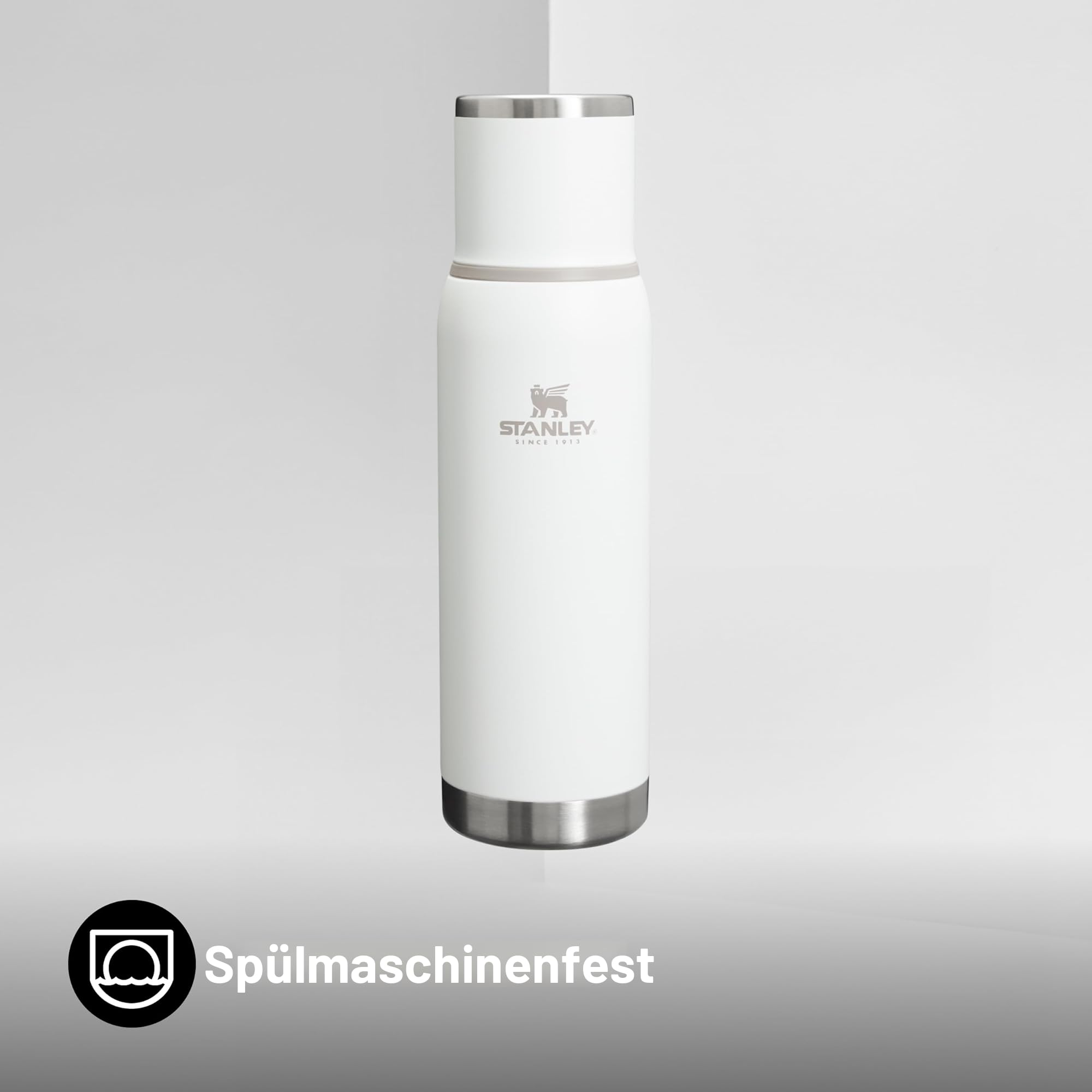STANLEY 1913 Adventure To-Go Thermosflasche 1L - Frost | Hält 25 Std. heiß - 27 Std. kalt - Auslaufsicher - BPA-frei - Deckel dient als Becher