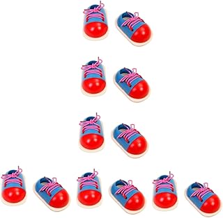 Toyvian 6 Pares De Cadarço De Brinquedo Para Crianças Brinquedos De Ensino Cadarços Para Crianças Sapatos De Madeira Prática Amarrar Sapatos Atléticos Cadarços Brinquedos De