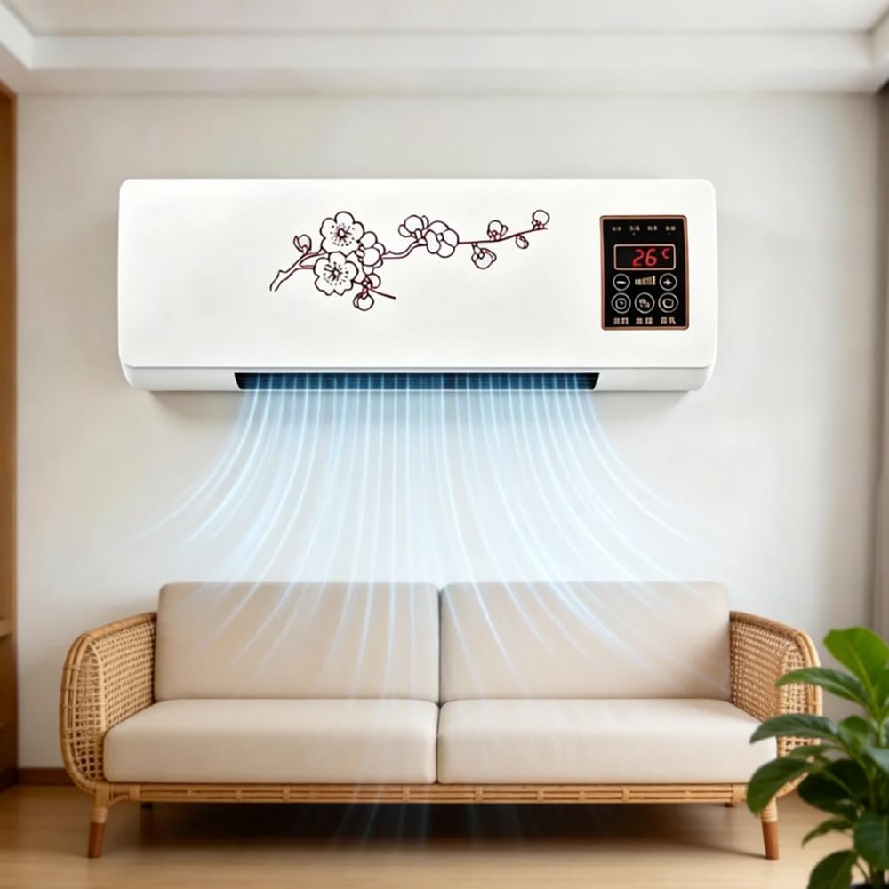 Aire Acondicionado Sin Unidad Exterior Montado En La Pared | Ventilador Pared Sin Aspas,calefacción Y Refrigeración Con Control Remoto,fácil Instalación Hogar Y Oficina