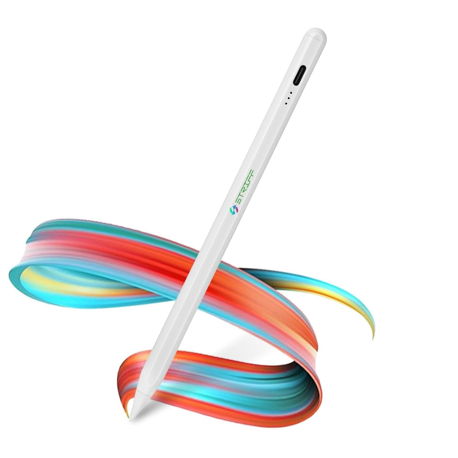 Striff Stylus Pen, iPad Pencil, Ultra High Precision&Sensitivity, Palm Rejection, Prevents False ON/Off Touch, Power Display, Tilt Sensitivity, Magnetic Adsorption for iPad 2018&Later, White