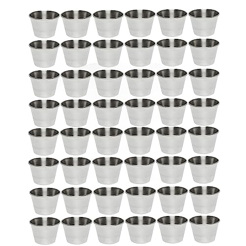 Set of 48 - TrueCraftware Stainless Steel, Individual Condiment Sauce Cup - 2 1/2 oz