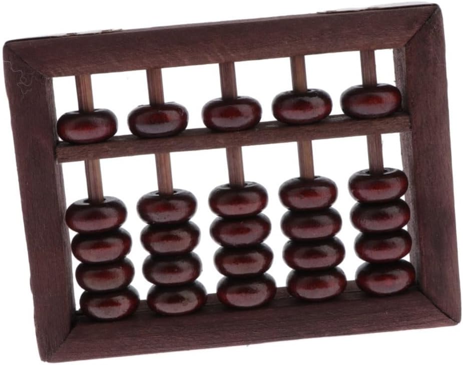 Wooden Abacus Calculator Vintage-Style 5 Digit Rods Counting Tool