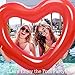 HeySplash Pool Floats, Adult Size Heart Inflatable Pool Floatie for Bachelorette Party, Swim Tube Rings, River Lake Beach Floaty, Wedding Bride Valentine Decor, Fun Toy Raft Lounge for Kids, Red