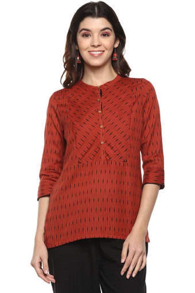stop by Shoppers Womens Mandarin Collar Printed Tunic (Maroon)-picture-45
