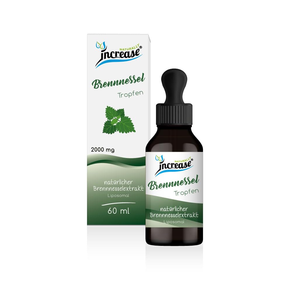 Liposomale Brennnessel Tropfen hochdosiert - (60.000mg pro Packung) 2000mg Brennnessel pro Tagesdosis - MCT Öl - Hohe Bioverfügbarkeit