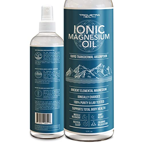 Elemental Magnesium Oil Spray - 1 Year Supply USP Grade, 100% Pure Ionic Magnesium Chloride - Rapid Absorption, Muscle & Joint Relief, Sleep Aid, Headaches, Stress, Anxiety (12 oz.)
