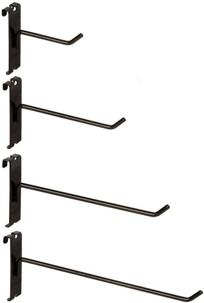 Only Hangers Commercial Grade Gridwall Hooks - Combo Pack of 40 Assorted Size Peg Hooks for Gridwall - (10) of Each 4",6", 8" and 10" Hooks