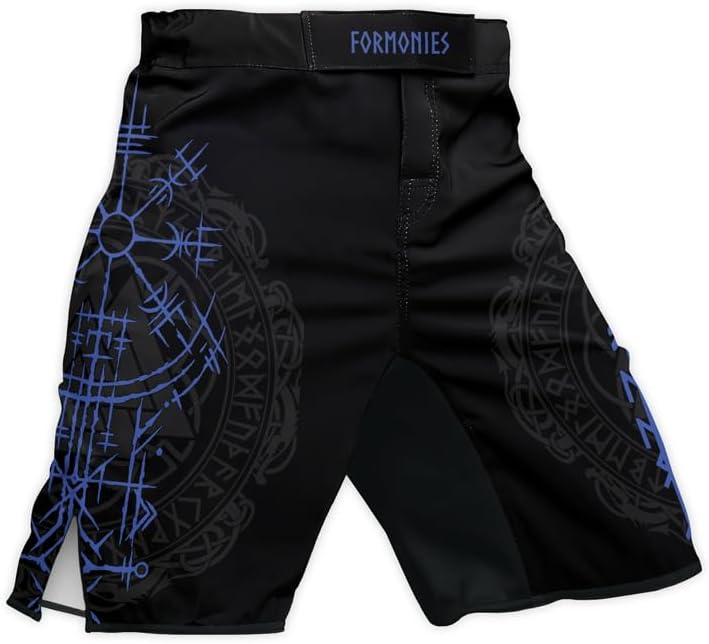 Viking Men's Fight Short MMA BJJ Training No Gi Grappling Shorts Trunks Fight Wear with Drawstring
