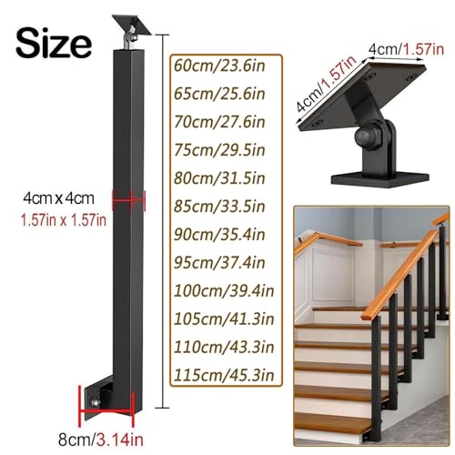 Poste de barandilla para terraza y escaleras con soportes de 270° 2