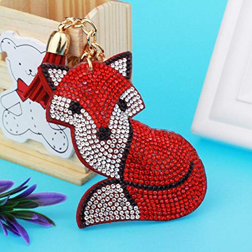 Preisvergleich Produktbild Xirui Süße Fuchs Kristall Schlüsselanhänger Schlüsselanhänger Strass Trinket Auto Schlüsselanhänger Mix Farbe Inlay Perle Schlüsselanhänger Cool Geschenk Schlüssel Frauen 9