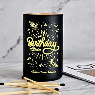 Personalised Candles Gifts for Women Scented Candles Orange Blossom Jasmine Amber Custom Gift Scented Candle Coconut Wax Candle for Her Girl Woman Gift for Birthday 40 Hours(Design 2)