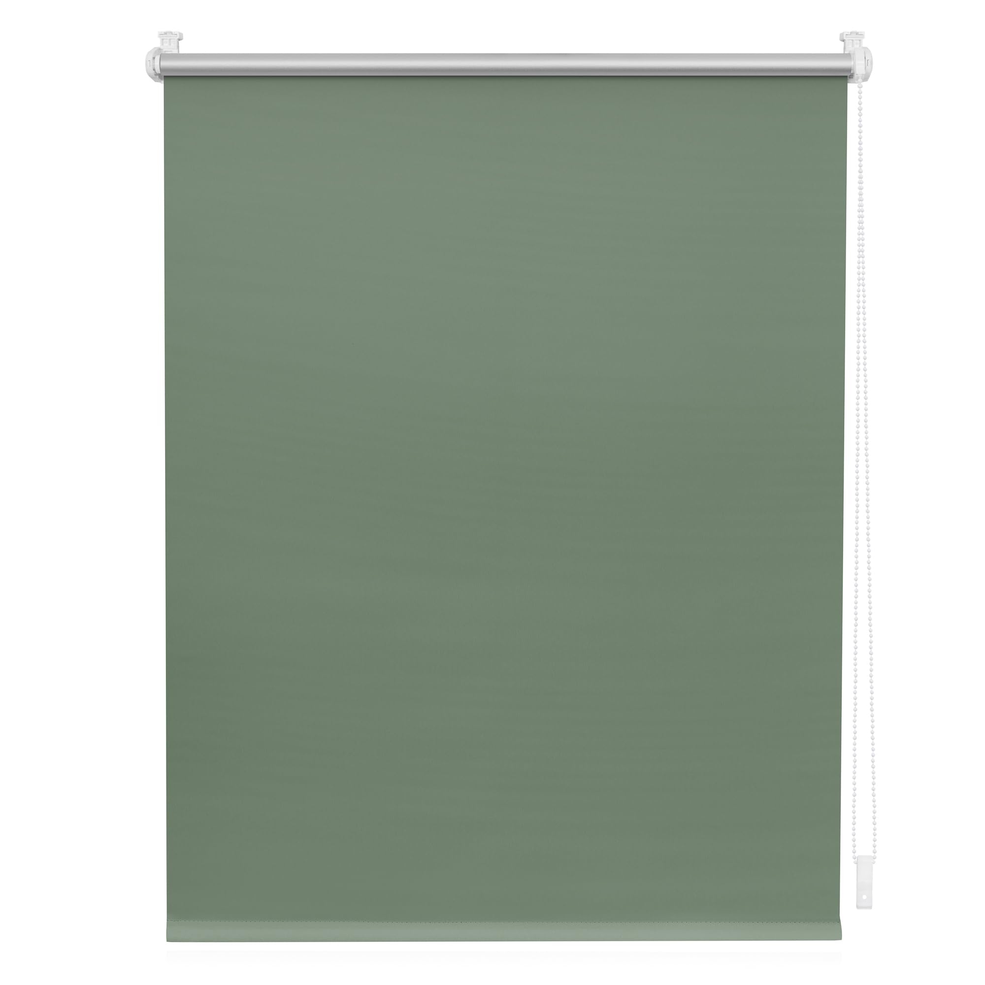 Lichtblick Thermorollo ohne Bohren, Klemmfix, Verdunklungsrollo, Hitzeschutz, Sichtschutz, Wandmontage, Deckenmontage, Rollo für Fenster und Türen 50 cm x 150 cm (B x L), Salbei