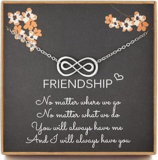 Friendship Gifts for Women, Sterling Silver Double Infinity Necklace, Long Distance Friendship Gifts, Best Friend Birthday Jewellery Gifts, Necklaces for Sisters, Bestie Gifts for Women