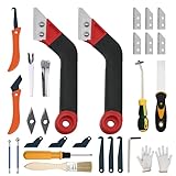 29 Pack Grout Removal Tool, 2 Tile Grout Saw and 2 Grout Hand Saw with 12 Pieces Extra Blades, Caulking Removal Tools for Cleaning Ceramic Tile Joints and Corners