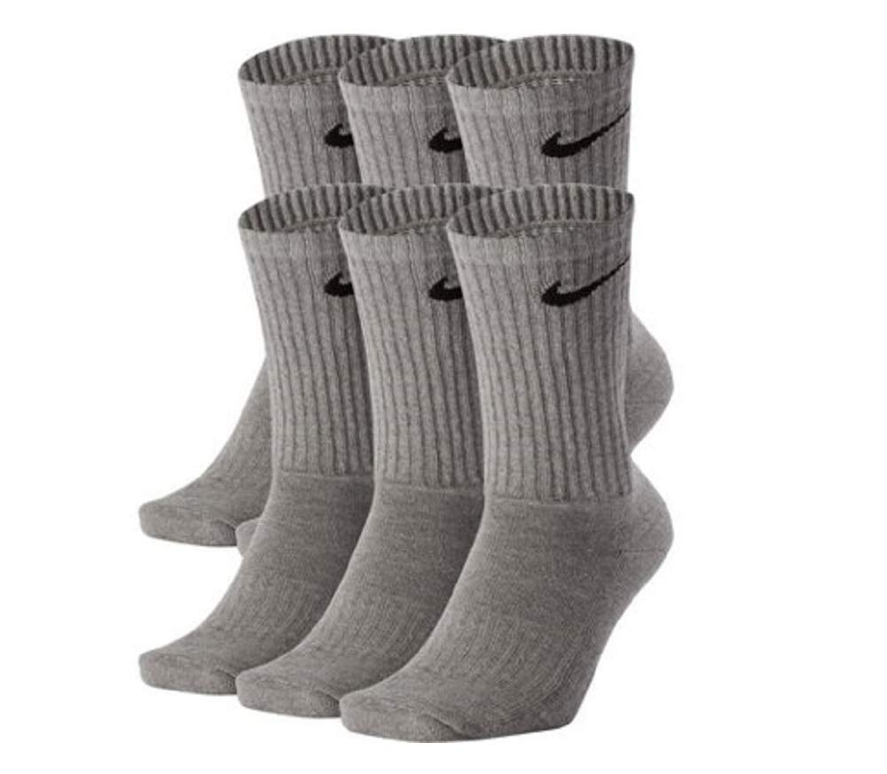 Nike Mens Performance Cotton Cushioned Crew Socks Gray SZ 8-12