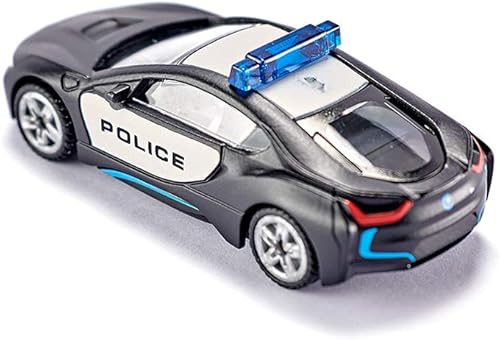 Miniatura 4 de Siku 1533, BMW i8 US Police Car, Metal/Plástico, Negro/Blanco, Versátil, Vehículo de Juguete para Niños