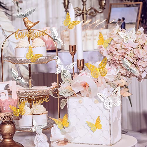 image for SAOROPEB 3D Butterfly Wall Decor 48 Pcs 4 Styles 3 Sizes, Butterfly Bi