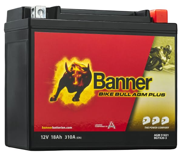 Banner Bike Bull GEL Motorradbatterie 51821 18Ah 12V BGTX20-3 YTX20L-BS wartungsfrei