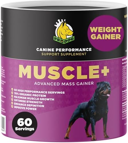 ProDog Muscle+ Dog Weight Gainer & Dog Muscle Builder - 60 Servings | A Must Have For Dogs Struggling With Weight Gain | Aids Injury Recovery | Perfect for Fussy Eaters, Underweight, Malnourished Dogs