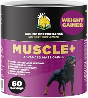 ProDog Muscle+ Dog Weight Gainer & Dog Muscle Builder - 60 Servings | A Must Have For Dogs Struggling With Weight Gain | Aids Injury Recovery | Perfect for Fussy Eaters, Underweight, Malnourished Dogs
