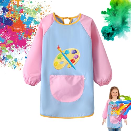 Oyccen Kinderschürze - Wasserdichte Malkittel Mit Tasche Für Kleine Künstler & Bäcker