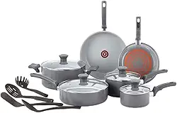 Jogo de Panelas Tefal Recycled Ceramic Cinza 10 Peças – Revestimento Cerâmico Antiaderente Livre de PFOA, Alumínio 100% Reciclado, Thermo-Sinal e Acessórios Inclusos