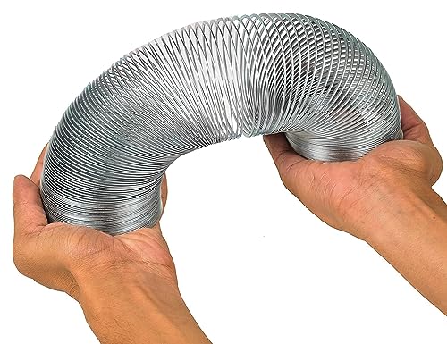 Image of Scientific Slinky Spring Toy, Wave Form Helix, Made of Tempered Steel Wire Helical Coil, Bouncy Big Magic Slinky Spring (165-170 mm, Diameter - 75 mm, 3 Meter Stretched Length)
