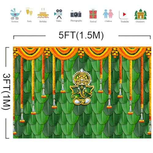 Tela de fondo decoración Pooja 5x3ft miniatura 2