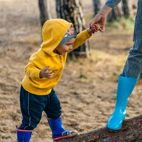 Kinder Stirnband - 2-8 Jahre - dünnes, ultraleichtes und elastisches Sportstirnband für Jungen und Mädchen (Dino Blau)
