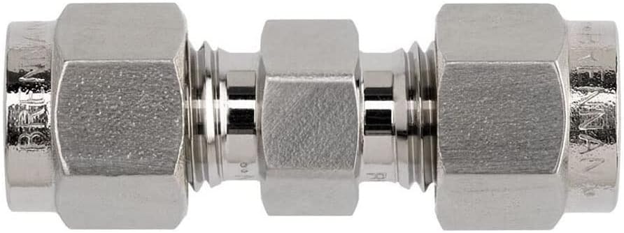 Brennan N2403-06-06-SS Stainless Steel Compression Tube Fitting, Straight Union, 3/8" Tube OD