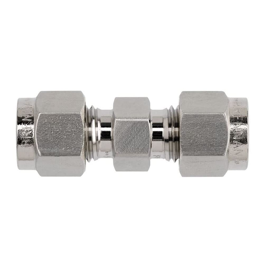 Brennan Industries N2403-01-01-SS Stainless Steel Straight Double-Ferrule Tube Fitting, 1/16" Tube x 1/16" Tube (Pack of 5)