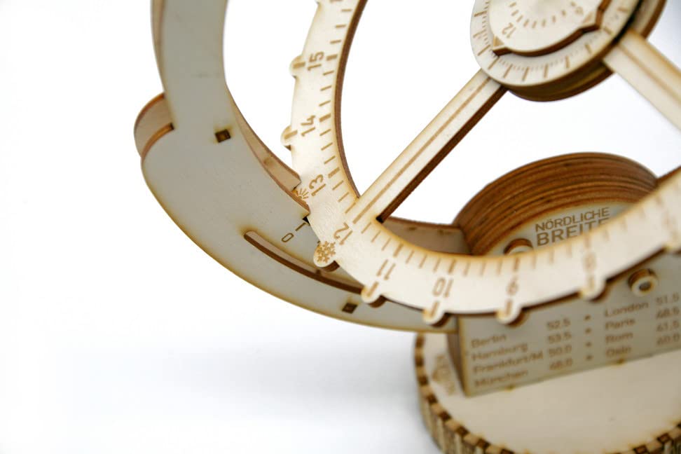Reloj de sol con kit de modelismo de madera interactivo de montaje sencillo 7