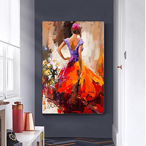 Art mural abstrait danseuse de Flamenco impression sur toile