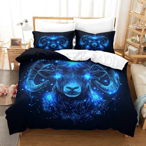 Housse de couette résistante fermeture éclair parure lit 3D - 3