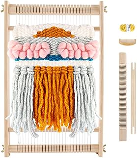 Weaving Loom for Kids 30 x 40 cm, Multi-Craft Wooden Lap Weaving Loom DIY Hand-Knitted Weaving Machine, Small Weaving Loomfor for Beginners Adults and Children