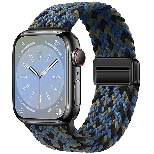 Image of Qimela Sport Loop Compatible with Apple Watch Band 38mm 40mm 41mm 42mm 44mm 45mm 46mm 49mm for Women Men,Magnetic Strap Stretchy Braided Wristband for iWatch Series 11 10 9 8 7 6 5 4 SE Ultra 3 2 1