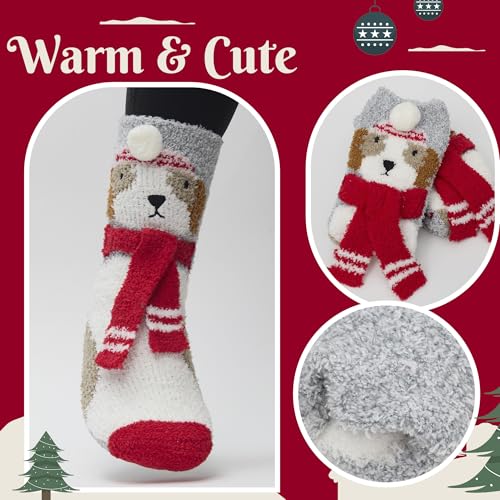 Image of Snoozies Fuzzy Funny Socks for Women, Christmas Sock 1 Pair, Cozy Winter Holiday