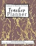  Teacher Planner Undated 12 Months 52 Weeks: Dark Pink and Marble Design Undated Teacher Planner And Record Book  Academic Year Lesson Plan Time ...  Perfect Teacher Appreciation Gift