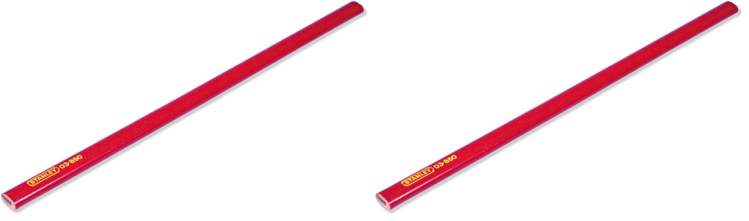 STANLEY 1-03-850 Carpenters Pencil with Soft Lead, Red, 1 Count (Pack of 2)