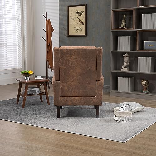 Sillón con respaldo alto tapizado en cuero sintético miniatura 5