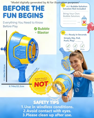 Handheld Toy Air Cannon, Air Cannon-Bubble Blowing Machine Bubble Solution Not Included Battery-Free Outdoor Toy, Powerful Bubble Spray Effect, Air Cannon for Outdoor Play,Pink - Image 6