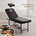 OmySalon Massage Table, Heavy Duty Treatment Bed, Adjustable Height & Backrest Facial Bed for Professional Physical Therapy Salon (Black, Manual)