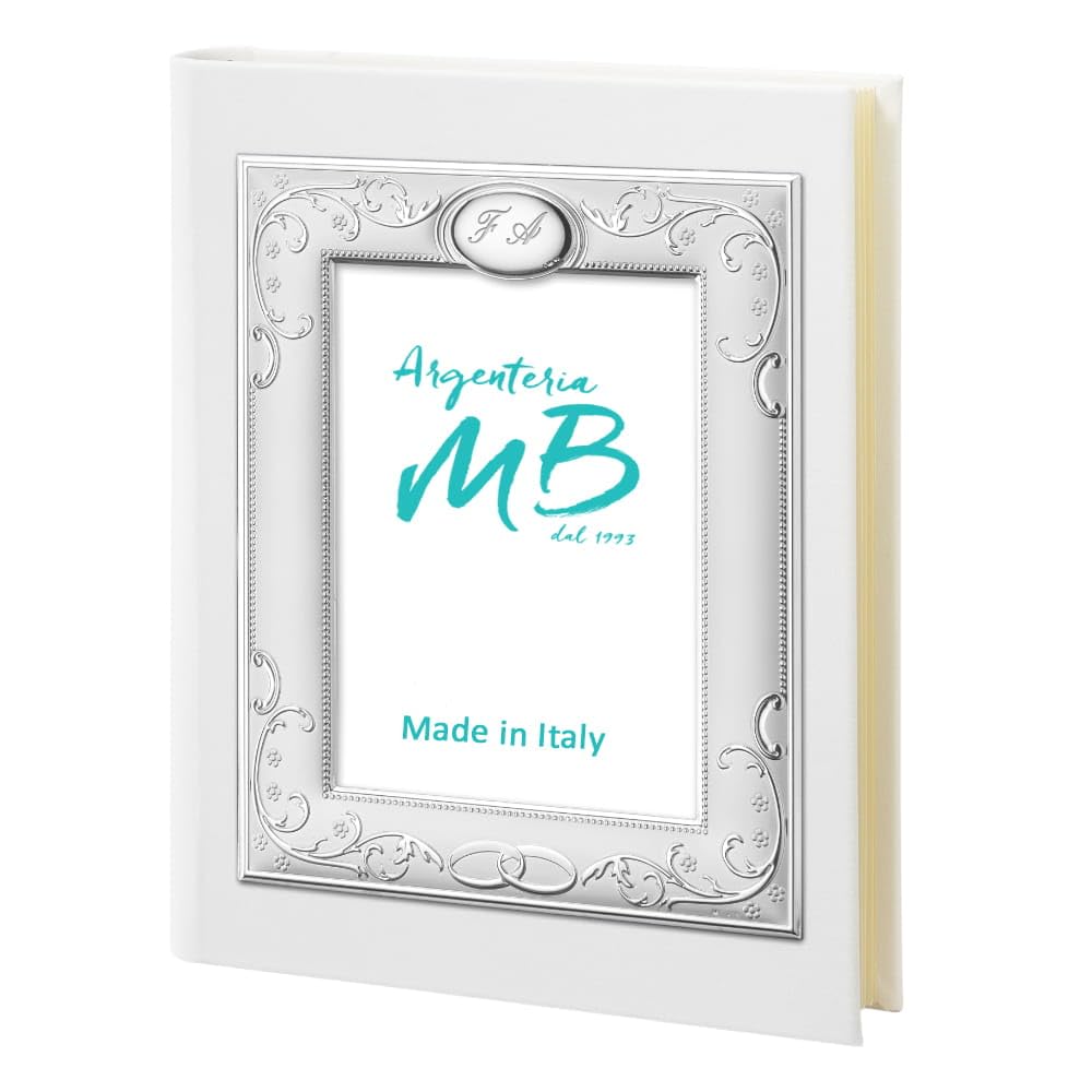 Album Fotografico per il Matrimonio o l'Anniversario di Nozze con Cornice Personalizzabile con Incisione dei Nomi o delle Iniziali dei Festeggiati