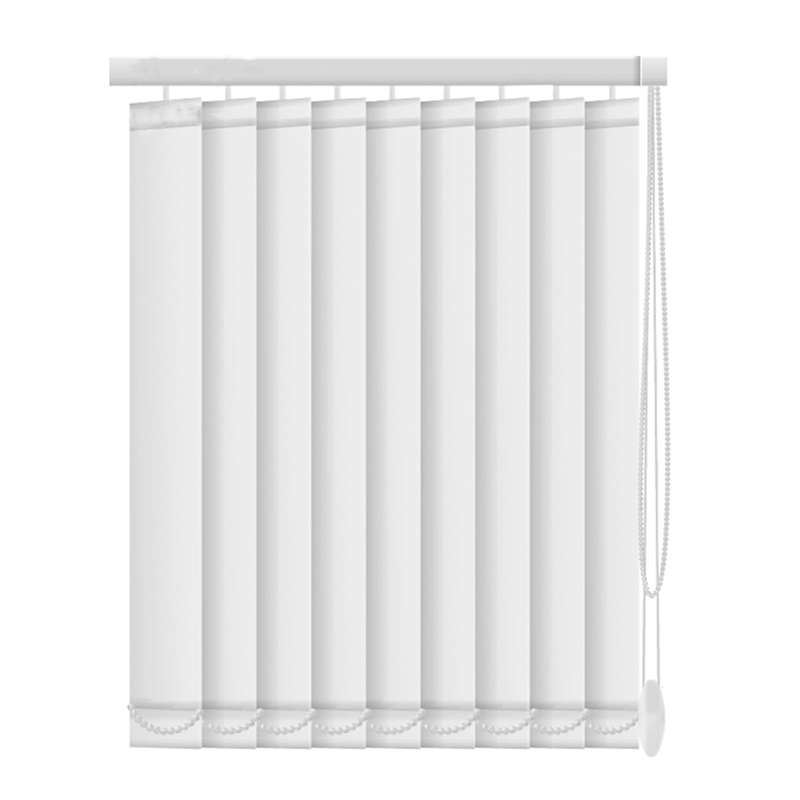 X1ngfu White Blackout Vertical Blind,Half-Shading Vertical Window Shades,Privacy Control Slats Fabric Vertical Window Blinds,For Office Balcony Patio,Custom,Width X Height (120Cm X 140Cm(47.2In X 55In))