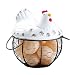 Portauovo a forma di pollo in ceramica a forma di gallina, collezione di cestini per frutta, in ceramica, colore: bianco
