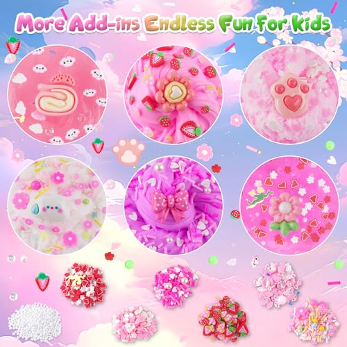 image for LAWOHO 6 Pack Slimes, Pink Slime Kids, Cloud Slime kit for Girls Ages 