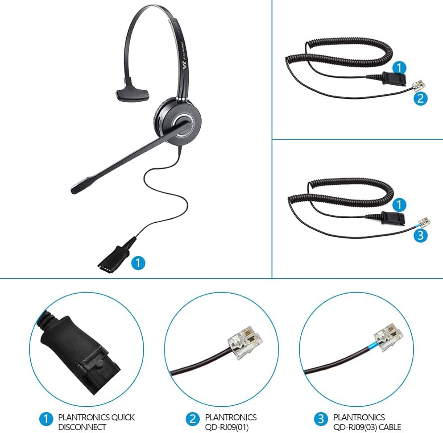 Amazon | VT 電話ヘッドセット マイク ノイズキャンセリング