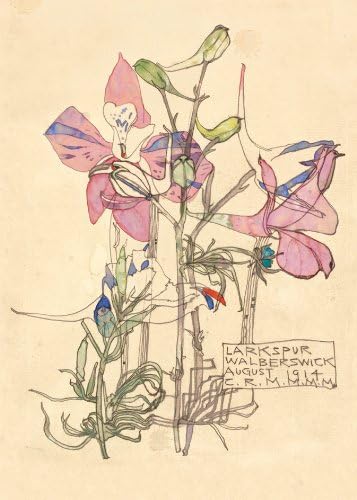 Museums and Galleries Marketing. Classics 178 x 127mm Mackintosh Flowers Designed Note Card Wallet with Envelope (Pack of 8) - Image 3