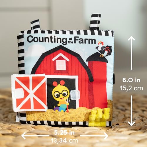 Image of Baby Einstein Farm Explorers Counting at the Farm Soft Activity Book, Multisensory, for Tummy Time, Ages 0+ Months