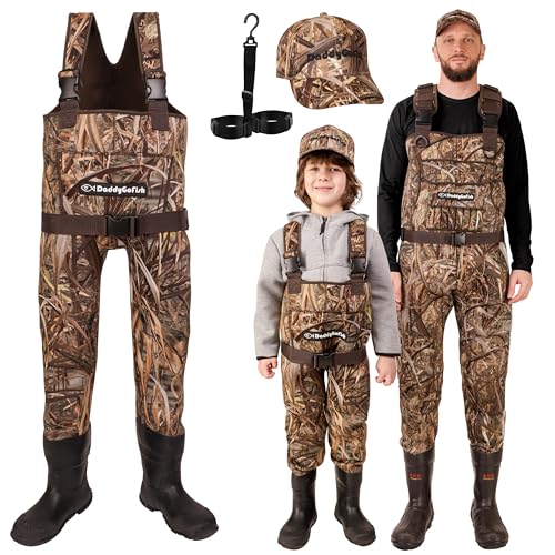 Vadeadores De Pecho De Neopreno Para Niños Y Adultos, Bootfoot, Pesca Y Caza Con Gorras De Camuflaje Y Colgador De Vadeador